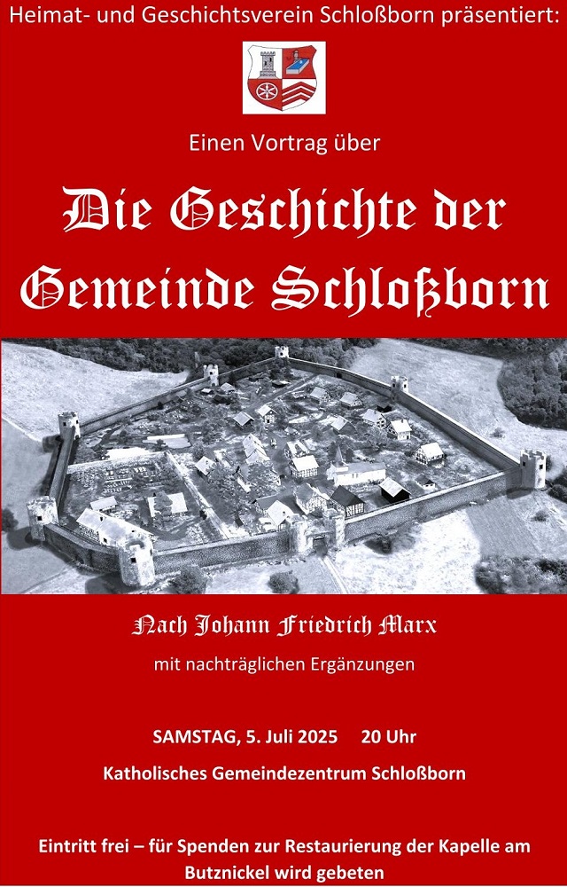 Einladung Vortrag Geschichte Schloßborns